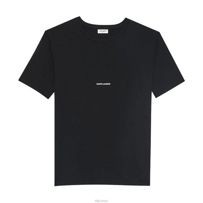 생로랑 로고 블랙 여성 반팔 티셔츠 460876 YB2DQ 1000
