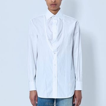 26 FW 메종 마르지엘라 화이트 폴디드 브이넥 칼라 S29DT0018 S43001 100