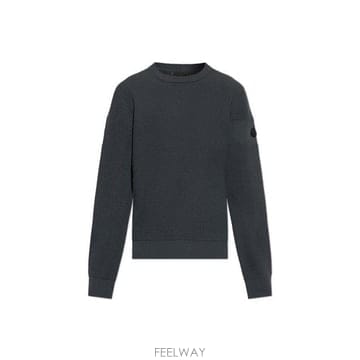 몽클레어 로고 패치 울 스웨터 블랙