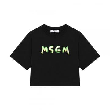 키즈 페인팅 크롭 반팔 티셔츠 블랙 S6MSJGTH002 110