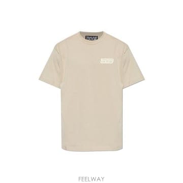 26 FW 베르사체 진스 꾸뛰르 로고 프린트 크루넥 티셔츠 755 80GAHT18CJ00T