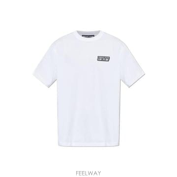 26 FW 베르사체 진스 꾸뛰르 로고 프린트 크루넥 코튼 티셔츠 003 80GAHT18CJ00T