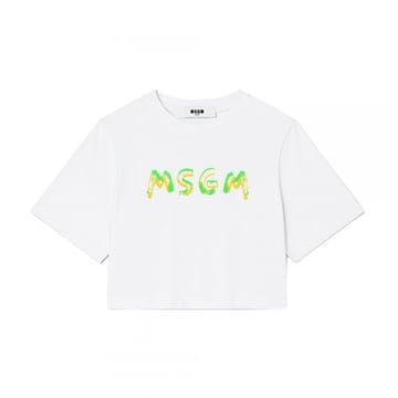 키즈 크롭 반팔 티셔츠 화이트 S6MSJGTH002 001