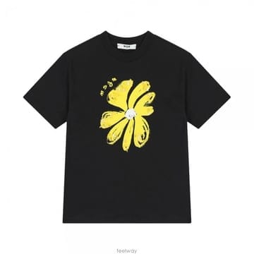 키즈 여성 플라워 반팔 티셔츠 블랙 S6MSJGTH080 110