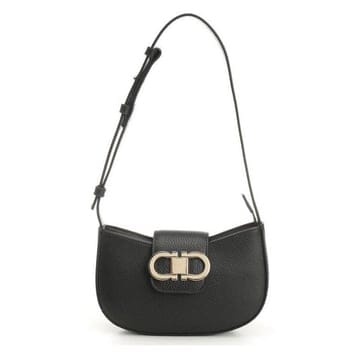 26 FW 페라가모 블랙 카프 더블 간치니 미니 숄더백 001 SKU 190042304