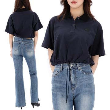 구템즈 26SS 몽클레어 로고 패치 크롭 폴로 반팔 티셔츠 8A00005 89A16 77B