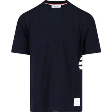 (당일) 26SS 톰 브라운 사선 로고 네이비 반팔 티셔츠 MJS123A 00050 415