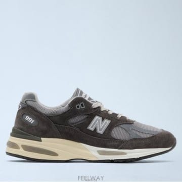 26 FW Made in UK 991v2 스웨이드 메쉬 판넬 스니커즈 그레이 U991RG2