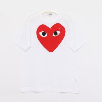 꼼데가르송 레드 빅 스몰 더블하트 반팔 공용 티셔츠 AX T026 051 1