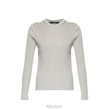 베르사체 골지 니트 크루넥 탑