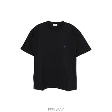 셀린느 루즈핏 반팔 티셔츠 블랙/블루데님 RX0HW1243 GHC1