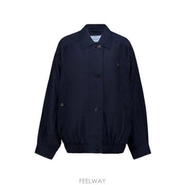 프라다 실크 롱슬리브 버튼업 코트