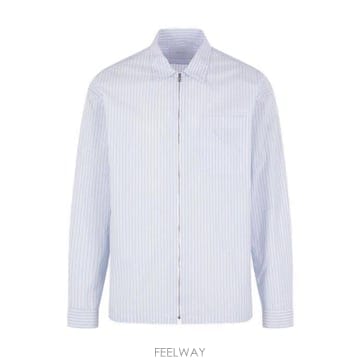 프라다 스트라이프 지퍼 셔츠