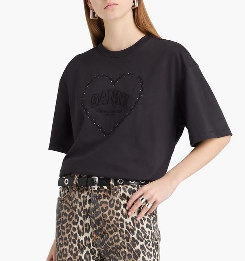GANNI ���� ũ����Ż ��� �ڼ� �ΰ� ���� Ƽ���� T4057 252���� ũ����Ż ��� �ڼ� �ΰ� ���� Ƽ���� T4057 252