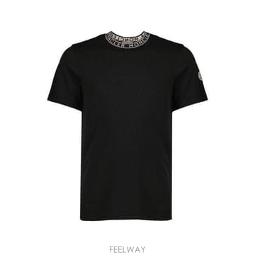 26 FW 몽클레어 로고 트리밍 코튼퓨어 티셔츠 999 8C000318390T