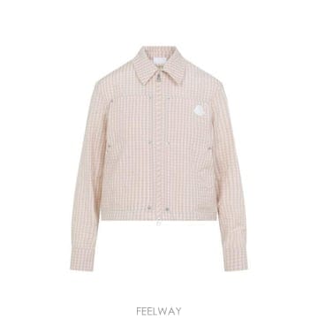 26 FW 몽클레어 깅엄 로고 패치 지퍼업 셔츠 F40 L10932F00008599DI