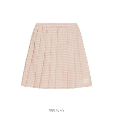 몽클레어 깅엄 플리츠 스커트