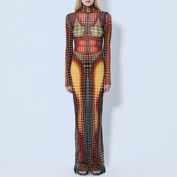 26 FW 장 폴 고티에 리 에디션 하이넥 롱 26 01 W DR131 M018P 155060