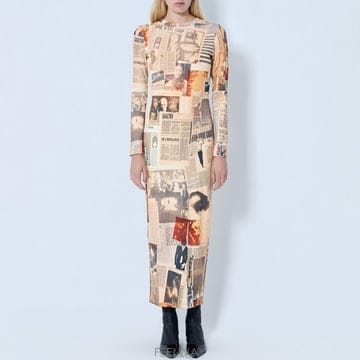 26 FW 장 폴 고티에 Journal 올오버 프린트 크루넥 롱 드레스 26 01 W DR104 J026P 03