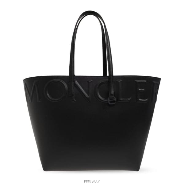 몽클레어 로고 엠보싱 레더 토트 백