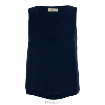 26 FW 에르노 Cady 케이디 V넥 슬리브리스 탑 9200 BL000051D12875S