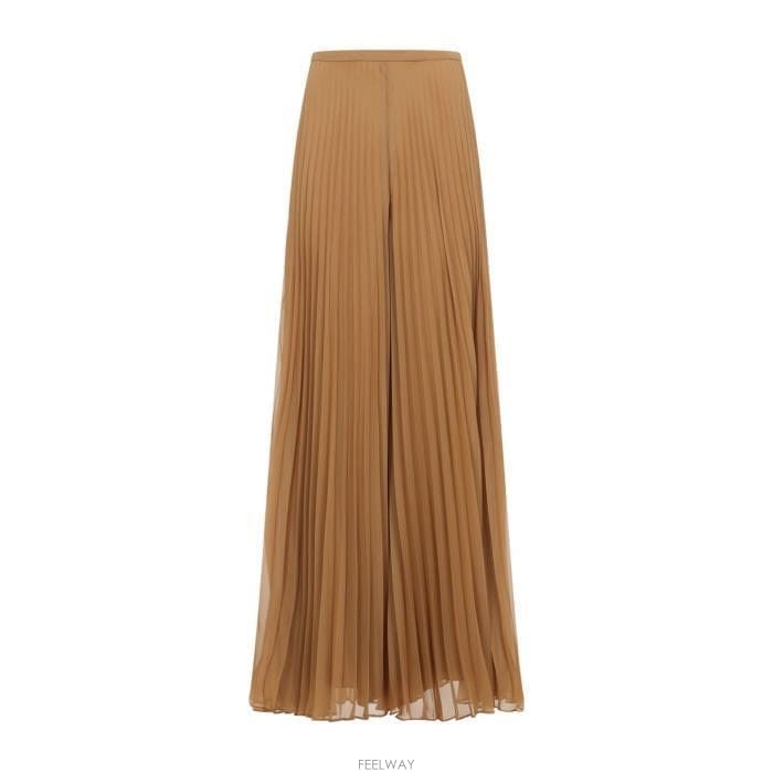 막스마라 플리츠 와이드 팬츠 블랙