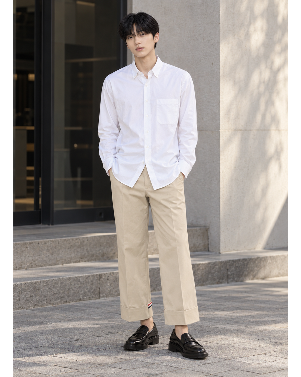 Thom Browne ����� �Ͼ� ������ ���� MTC162E 04502 250����� �Ͼ� ������ ���� MTC162E 04502 250