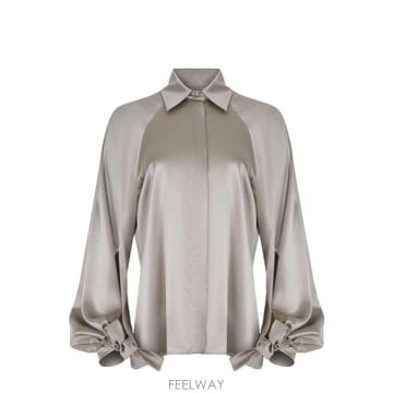 막스마라 므셰알라레 롱슬리브 새틴 셔츠 베이지