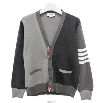 Thom Browne �����丮 26FW ����� �缱 ���� 4 �� ��ư ����� ��� �׷��� MKC171F 00219 982�����丮 26FW ����� �缱 ���� 4 �� ��ư ����� ���