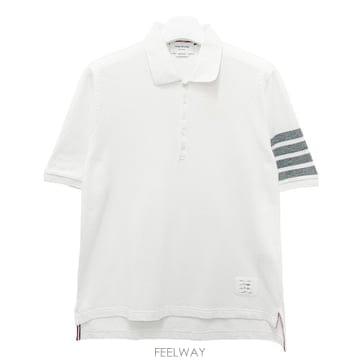 더팩토리 26FW 톰브라운 사선 완장 4바 클래식 피케 사선 폴로 반팔티 MJP136G 07976 100