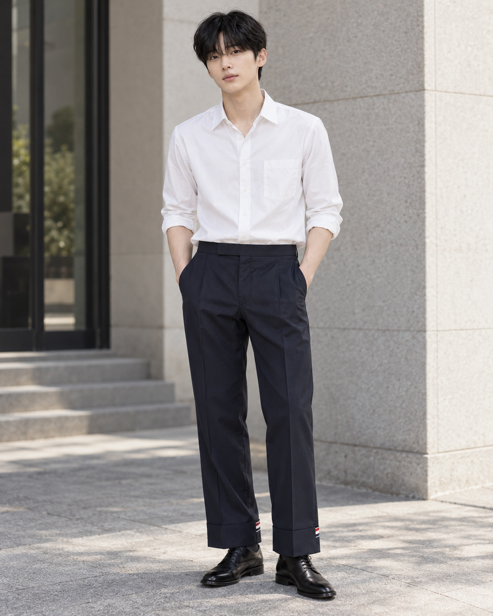 Thom Browne ����� �Ͼ� ���̺� ���� MTC162E 04502 415����� �Ͼ� ���̺� ���� MTC162E 04502 415
