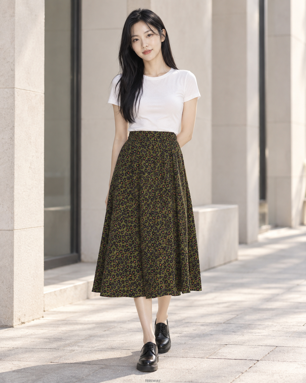겐조 레오파드 스커트