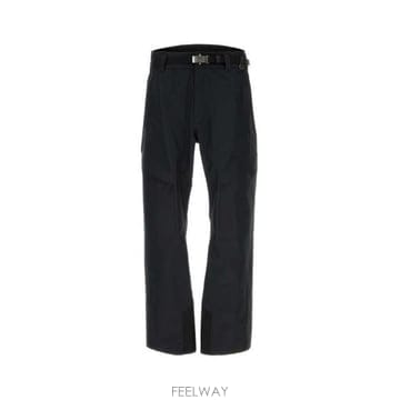 프라다 벨티드 스트레이트 레그 팬츠 블랙