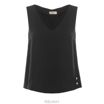 26 FW 에르노 제트블랙 V넥라인 슬리브리스 탑 9300 BL000051D12875S