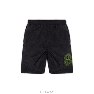 스톤 아일랜드 콤파스 엠브로이더드 트랙 스윔 쇼츠