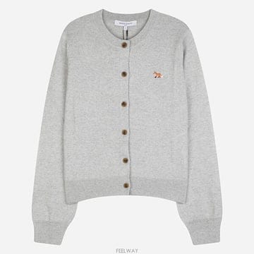 메종키츠네 6S PW00502KT1181 H120 베이비 폭스 여성 가디건 그레이