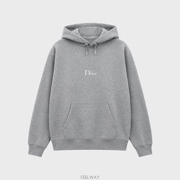 [디올] 자수 캐쥬얼 핏 후드 스웨트셔츠 그레이 남성 티셔츠  683J607A3033 880 / TJ