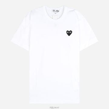 꼼데가르송 6S AX T064 051 2 블랙 하트 티셔츠 화이트