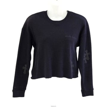 [어포드] [S] 크롬하츠 레더패치 와플 크롭 니트 블랙 7UY9QLZS