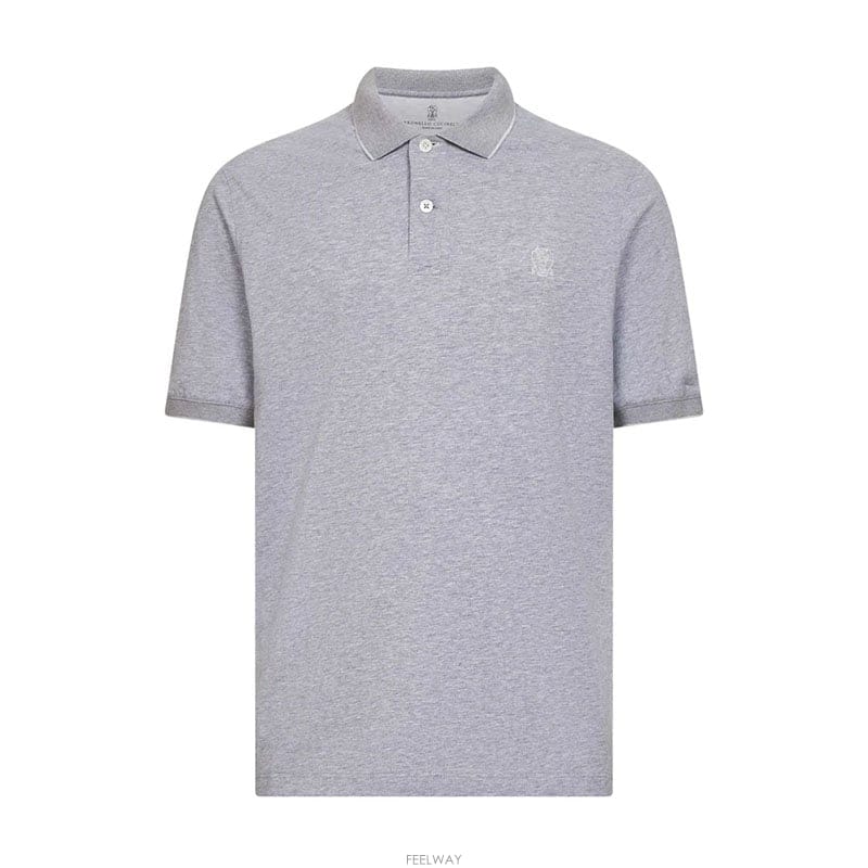 브루넬로 쿠치넬리 로고 카라티 화이트