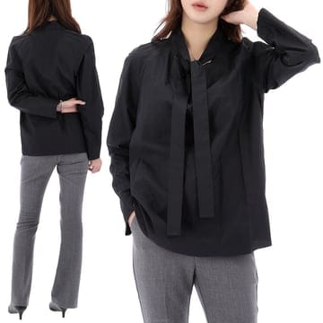 구템즈 26SS 르메르 ASCOT 타이 블라우스 SH1218 LF1500 BK998