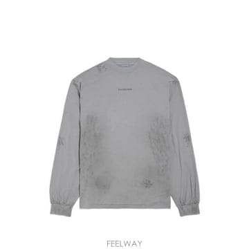 발렌시아가 긴소매 코튼 티셔츠