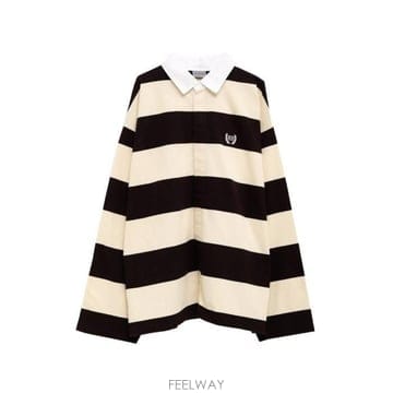 26 FW 발렌시아가 BB 로렐 엠브로이디드 롱슬리브 폴로 셔츠 6110 871654TUVL5
