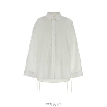 발렌시아가 드로스트링 디테일 셔츠 화이트