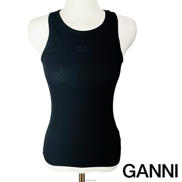 GANNI �������� 26SS ���� �����ö��� �ΰ� ��ư �� ��ũž ���� A1050172 ��ǰ100%�������� 26SS ���� �����ö��� �ΰ� ��ư �� ��ũž ����