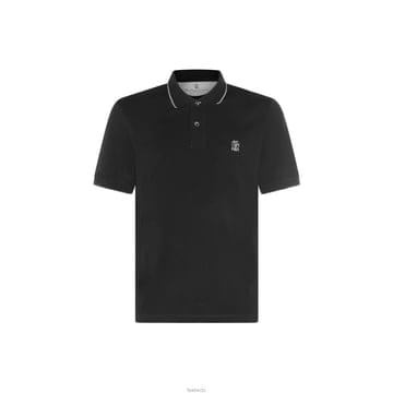 26SS 로고 자수 폴로 티셔츠 블랙 M0B139779G CCB75