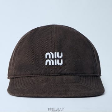 26 FW 미우미우 로고 자수 로프 스트랩 베이스볼 캡 5HC369 2CR1 F0BMS