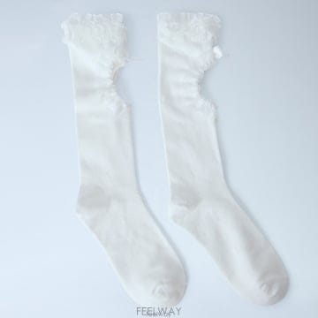 26 FW X METAGIRL 메타걸 러플 니하이 삭스 화이트 VN000SUVWHT