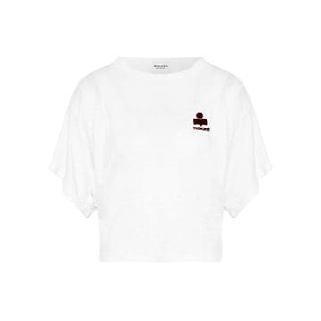 26SS 린넨티셔츠 화이트/버건디 TS0313FA A1N09E WHBY