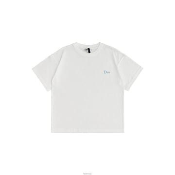 디올 자수 로고 반팔 티셔츠